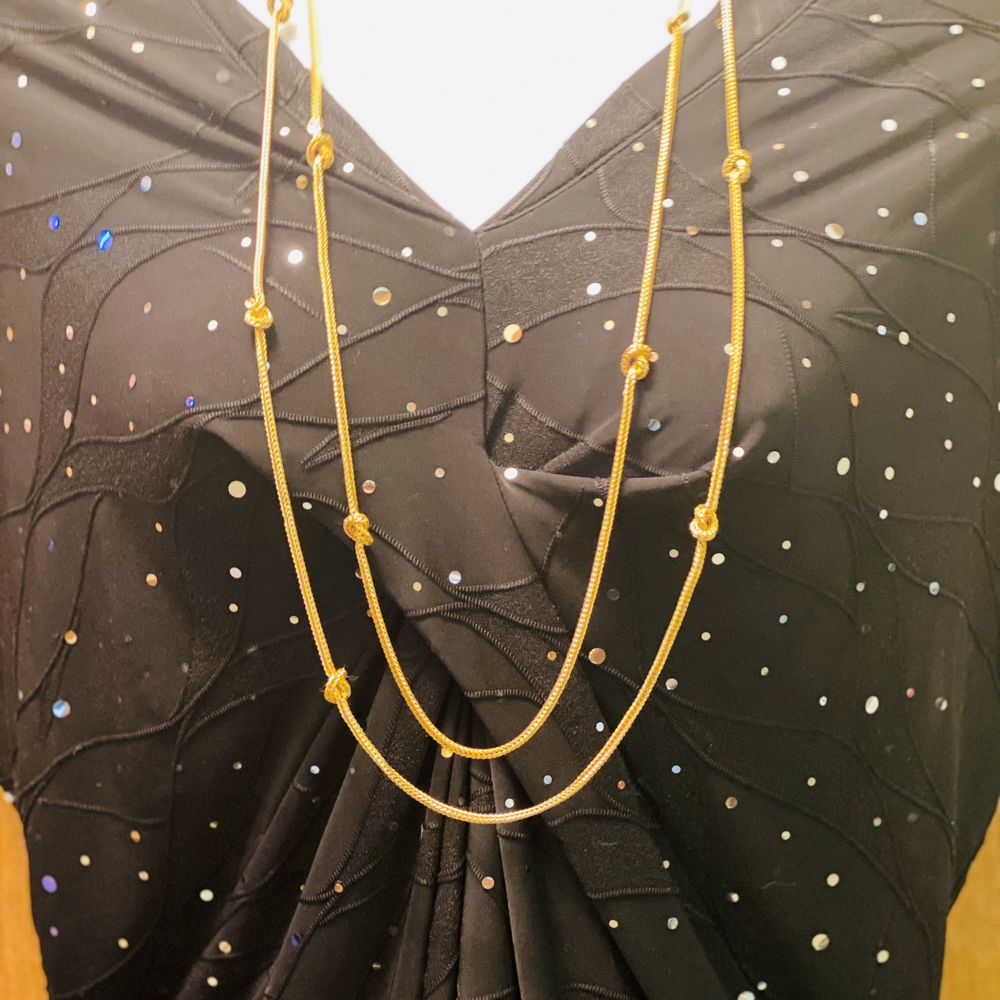 Avon Gold Double Strand Necklace with Knotted Details - Picture 8 of 9